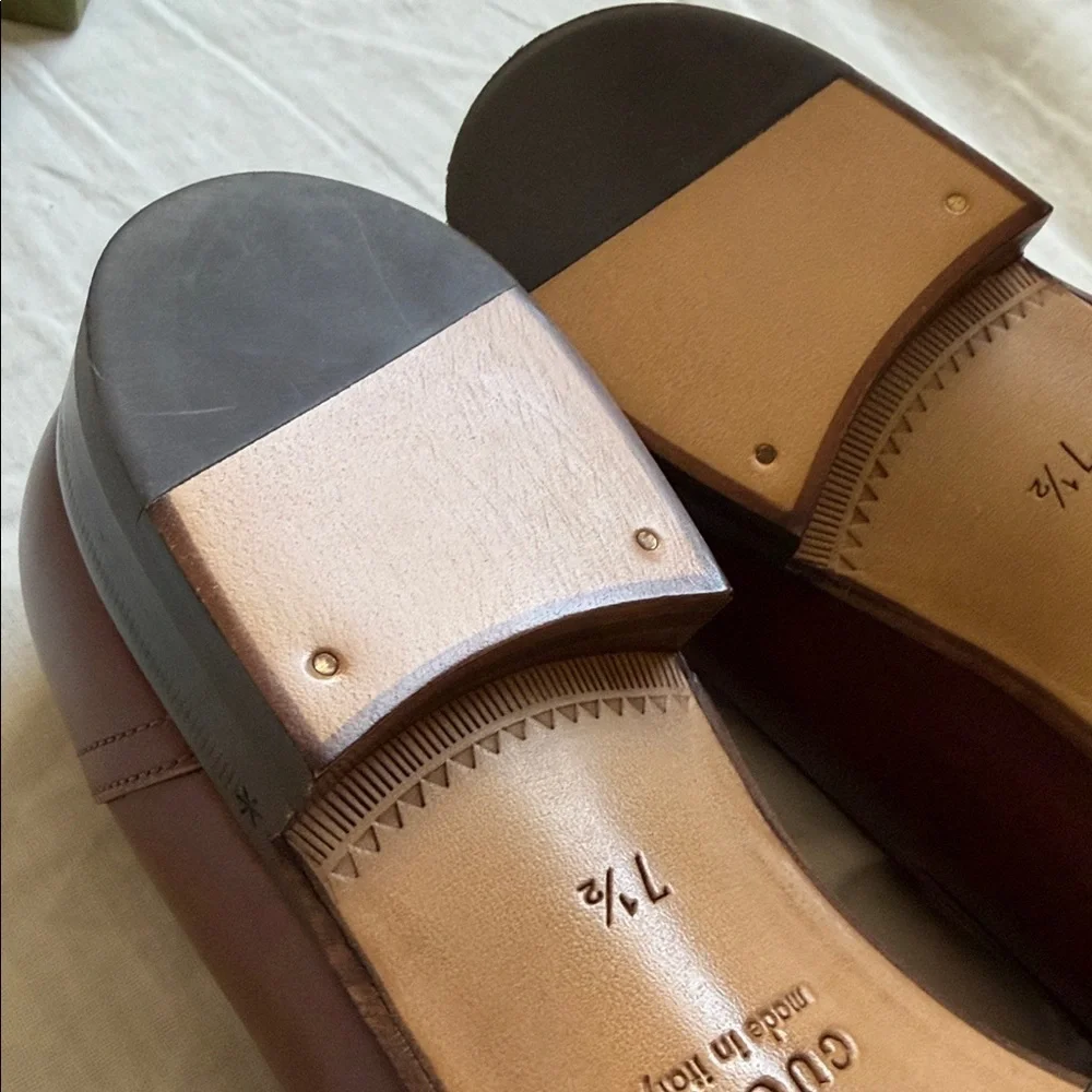 Gucci Brown Leather Horsebit Slip-On Loafers